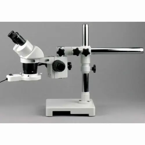 AmScope 20X 40X 80X стерео микроскоп на однорычажной стреле с кольцевым