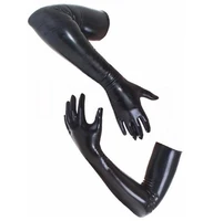 latex gloves for men long rubber gloves solid colour plus size xs xxl gloves only black