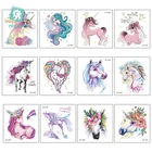 Временная тату-наклейка Rocooart, 1 лист, цветные поддельные тату в виде единорога, флеш-тату, водостойкие, маленькое боди-арт для детей