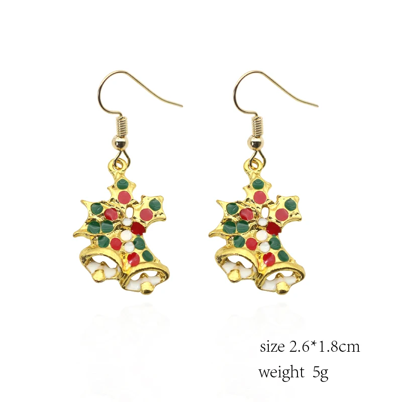 Рождественские модные креативные праздничные серьги с колокольчиком красочные