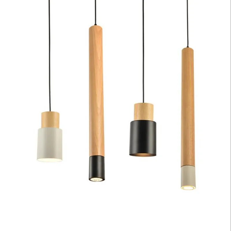 

Nordic Creative Pendant Lights Japanese Style Solid Wood Cylinder Light for Living Room Bedroom Restaurant Bar Dectration Light