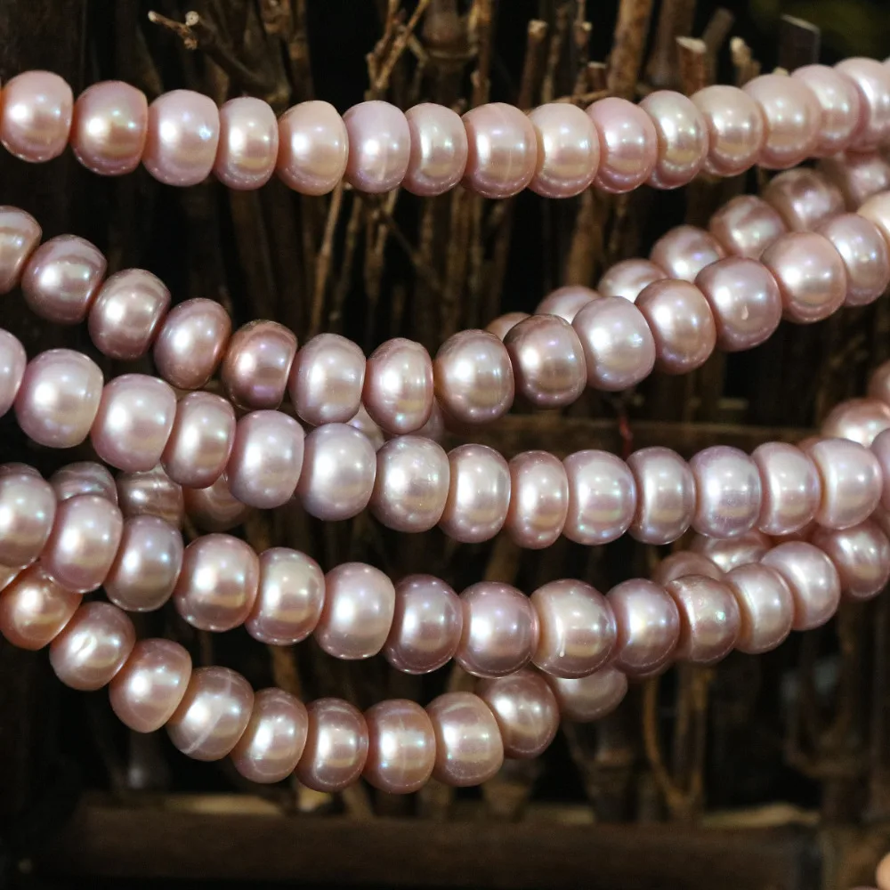 

Purple natural freshwater pearl abacus rondelle loose beads 9-10mm factory price wholesale retail jewelry making 15inch B1383