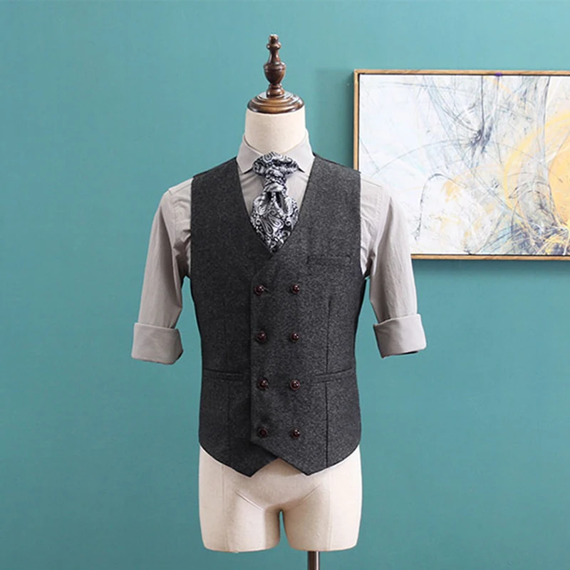 Повседневный костюм для выпускного вечера жениха свадьбы мужской жилет