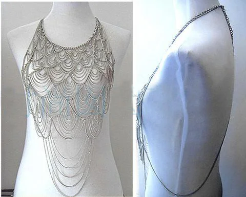 Женское Ожерелье бикини Chran BSN205 цепочка с металлическими элементами на плечах в