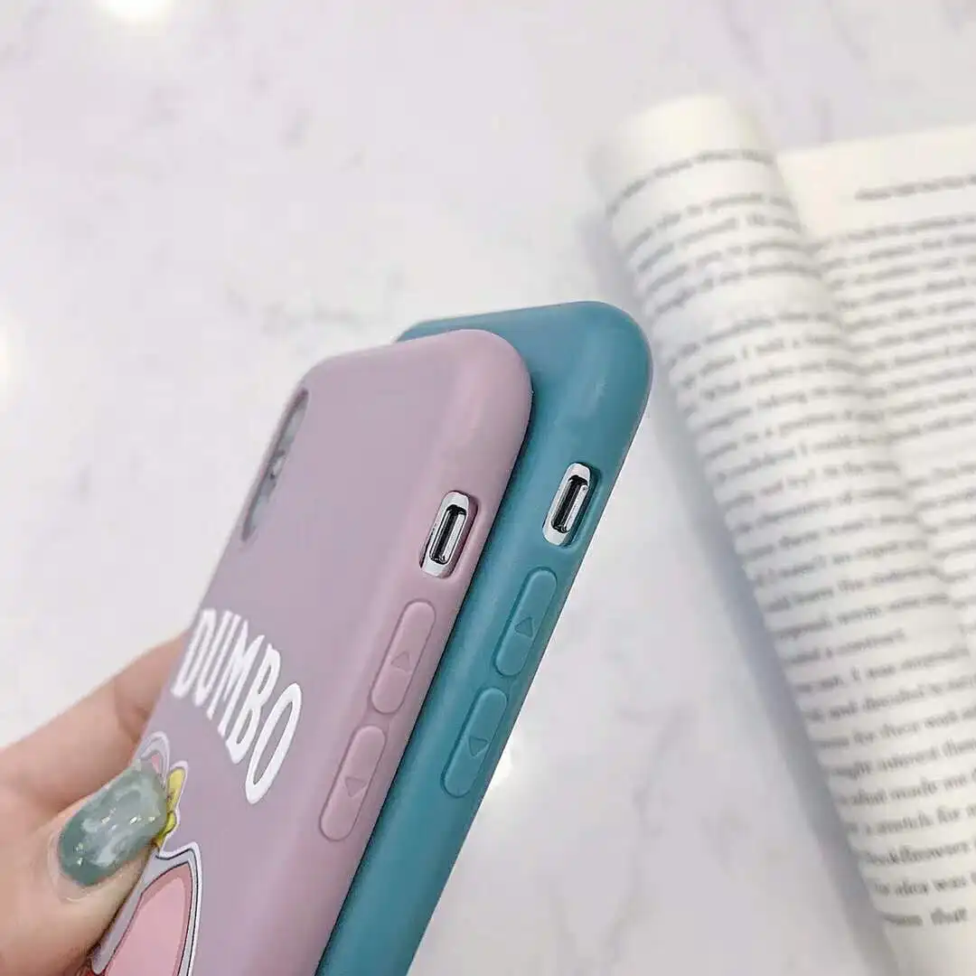 Lovely Fly Elephant Cartoon Soft TPU Case for iPhone 6 6S 7 8 Plus X XS MAX XR Candy DUMBO matte phone Back Cover coque |