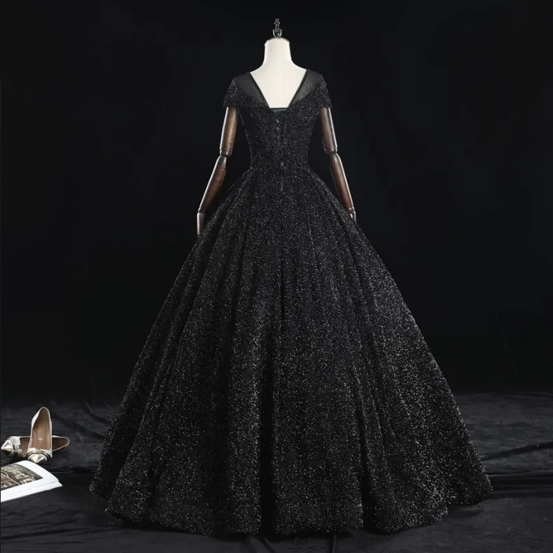 Женское бальное платье черное Пышное Бальное Платье недорогие платья 16 для 15 лет