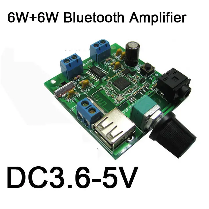 6 Вт + беспроводной Bluetooth усилитель мощности Беспроводная аудио Плата класса D USB AMP