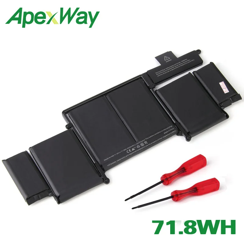 Аккумулятор для ноутбука ApexWay 71.8Wh A1493 для Apple Macbook Pro Retina13-INCH A1502(2013 год) ME864 ME865