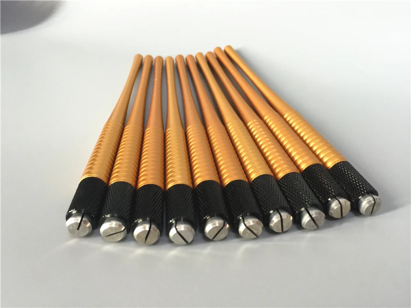 

10pcs Yellow Colors Cosmetic Eyebrow Pen Microblading Permanent Makeup Tattoo Manual Pen