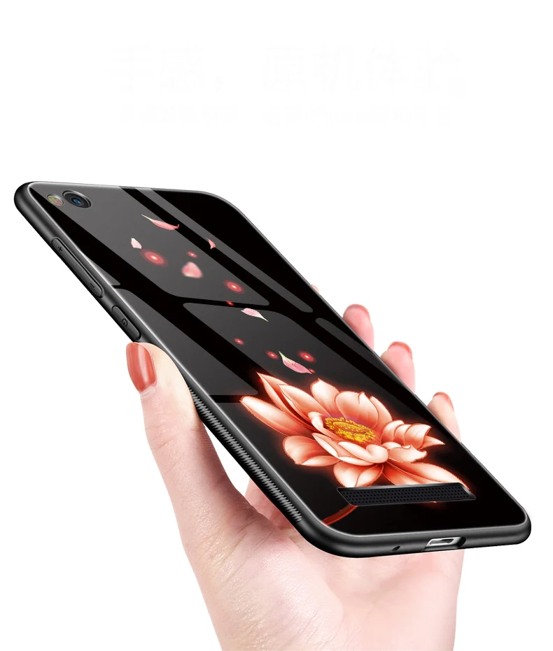 Для Xiaomi Redmi 5A случае Роскошные закаленное Стекло жесткий задняя крышка мягкая TPU силиконовая бампер для Xiaomi Redmi 5A чехол принципиально 3D броня
