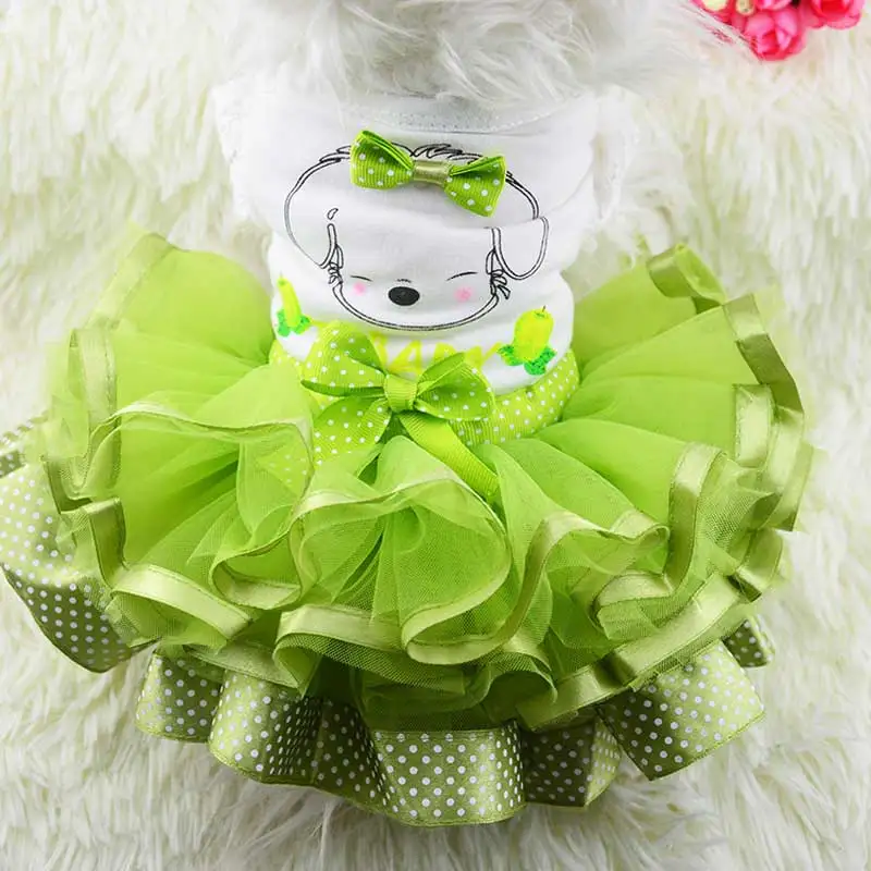 Свадебное платье с юбкой для маленьких собак летняя роскошная одежда принцессы