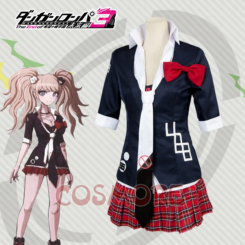 [В наличии] Аниме! Dangan Ronpa джунко эношима Униформа костюм косплей пальто + юбка