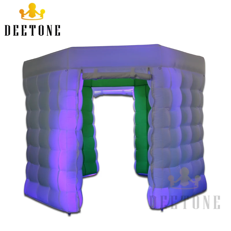 DEETONE красочное освещение 2 двери надувной восьмиугольник фото стенд корпус