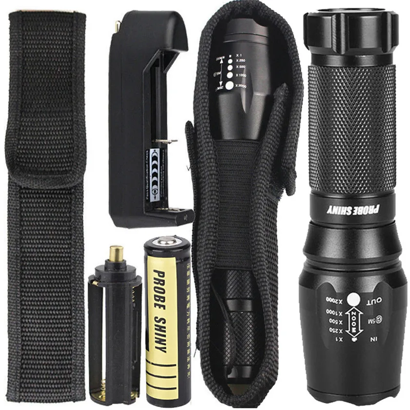 Высокое качество G700 X800 LED Zoom военный класс тактический фонарик батарея Shadowhawk |
