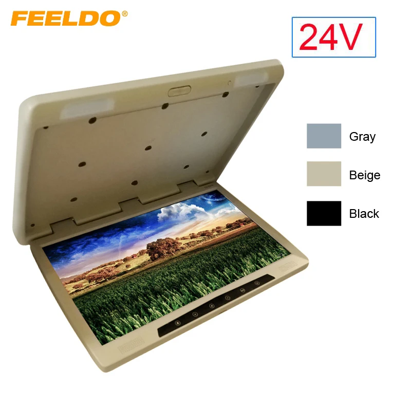 FEELDO DC24V автобус автомобиля 22 дюймов сенсорная кнопка Flipdown &quotTFT LCD на крыше HD