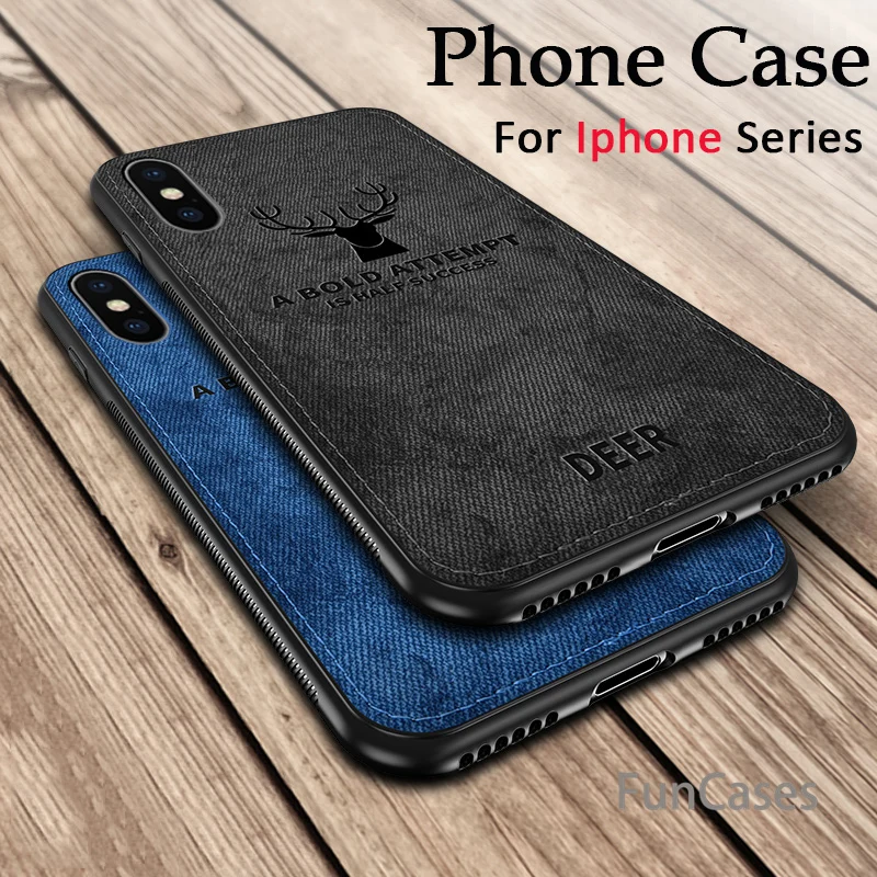Роскошные Рождество олень Ткань телефонные чехлы для iphone 7 8 6 6s плюс ультра тонкий