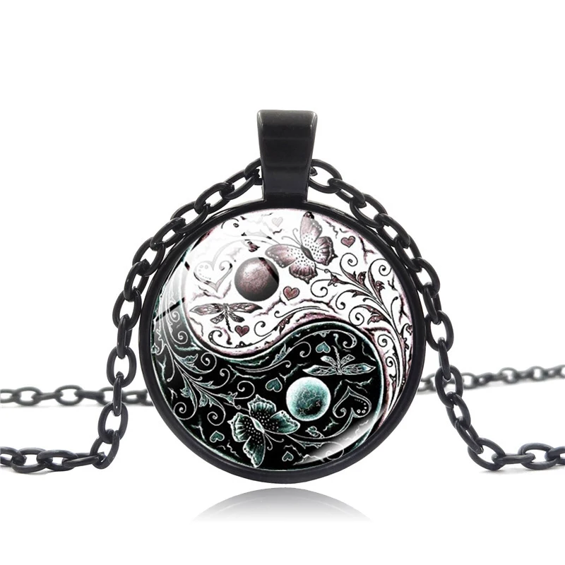 XUSHUI XJ винтажное ювелирное изделие Инь Ян кулон в виде бабочки ожерелье тайцзи