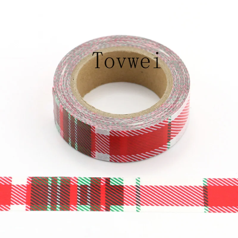 

1 лента из ПК Рождество красный цвет Скрапбукинг DIY стикер декоративная японская самоклеящаяся лента васи лента маскирующая лента 10 м