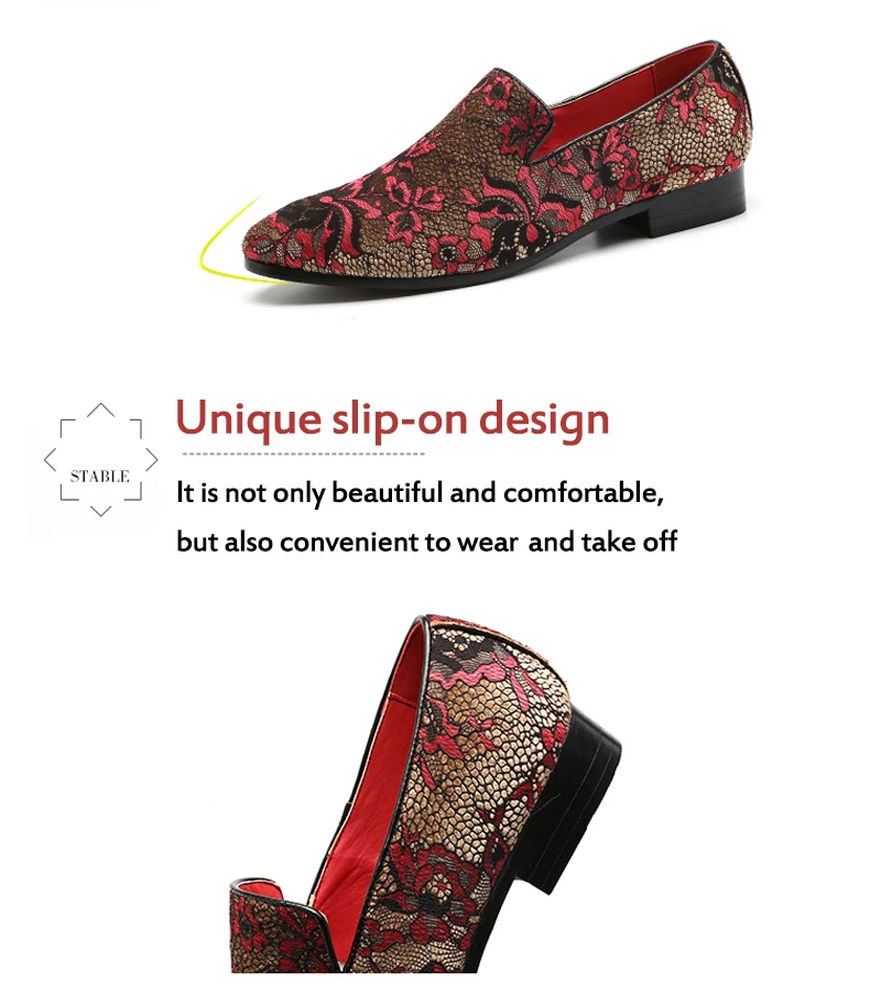 Misalwa Chaussures; большие размеры Для мужчин Вышитые Мокасины красного и розового цвета; дымчатой расцветки; элегантное праздничное платье Туфли без каблуков с рисунками цветов повседневная обувь