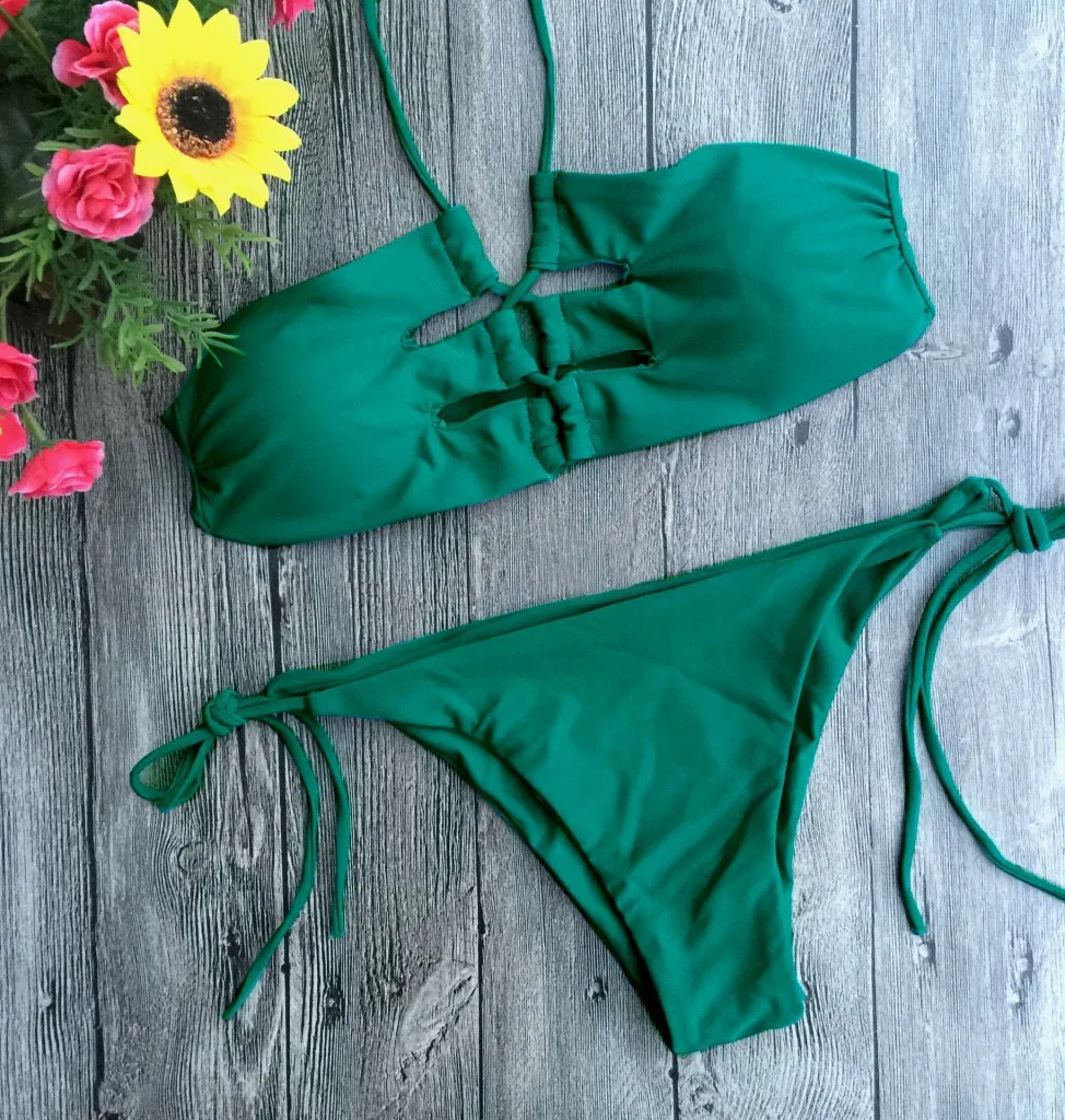 2017 Женский комплект бикини бразильский Лето сплошной купальник Холтер