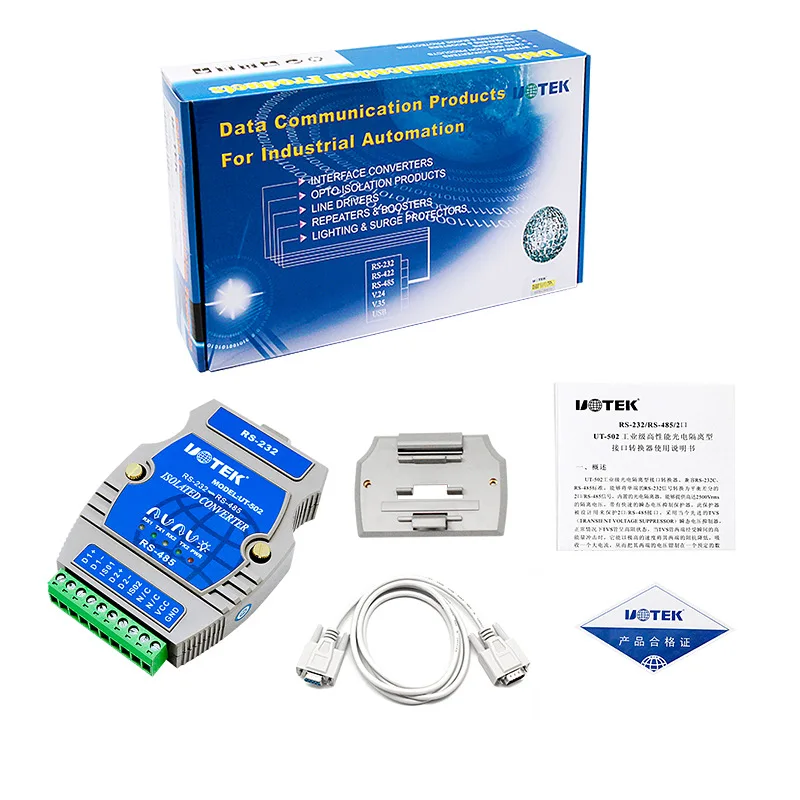 UT 502 RS232 в 2 портовый RS485 конвертер фотоэлектрическая изоляция Молниезащита