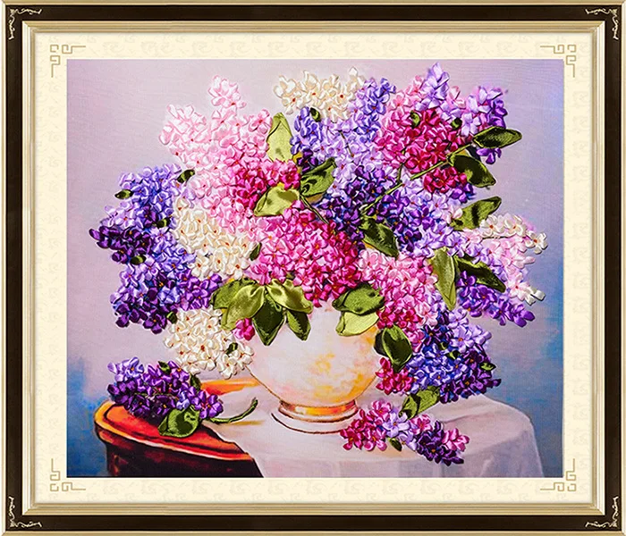 Набор для вышивания цветочной вазы 50x40 см|ribbon embroidery kits diy|diy embroiderydecorative decorative |
