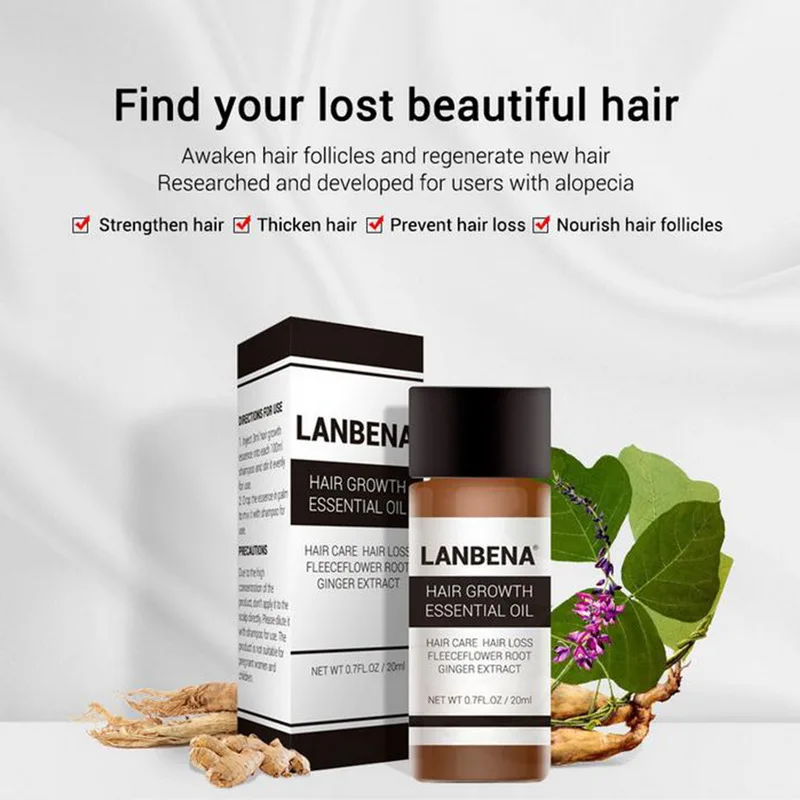 LANBENA 5 шт./компл. Уход за волосами для более быстрого роста плотное эфирное масло