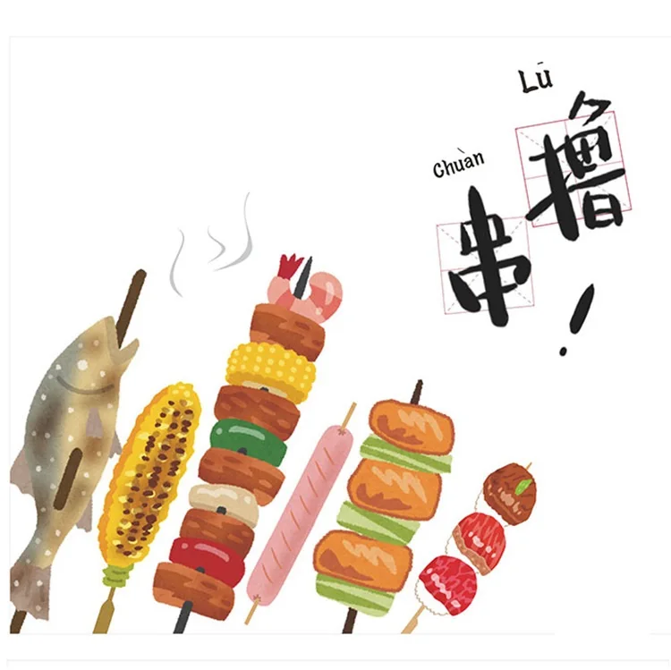 

30 pcs/lot BBQ Cartoon Food Barbecue Paper Bookmark Book Holder Message Card Promotional Gift Stationery