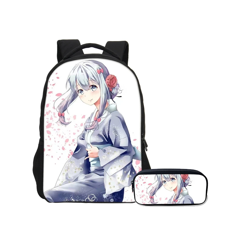 

VEEVANV 2 PCS/SET Combination Children Bookbag Pencil Case Casual Girls Fashion B Cartoon Shoulder Bags Women School Backpack