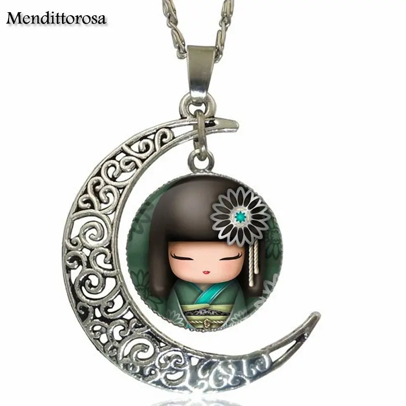 Милая японская кукла Kokeshi для девочек подарки модное ожерелье ручной работы в