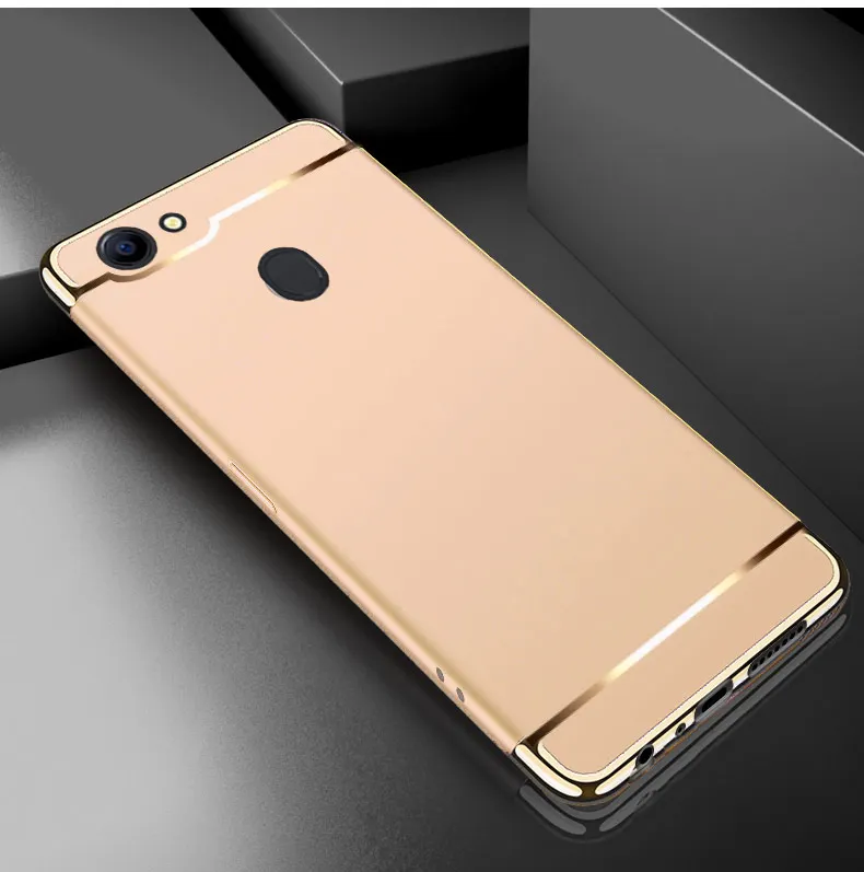Для oppo F5 чехол 3в1 Стильный чехол для телефона s для oppo F5 Молодежный три Dip чехол s Жесткий Fundas защитный чехол для oppo F 5 oppo f5 - Цвет: gold