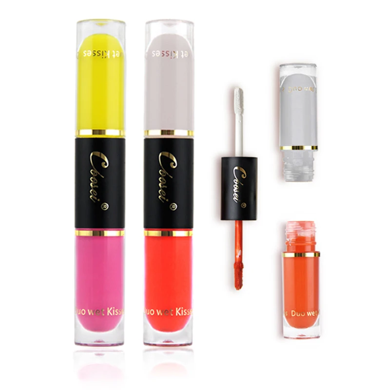 2 шт./компл. макияж Матовая жидкая помада двойные губные помады блеск для губ DIY