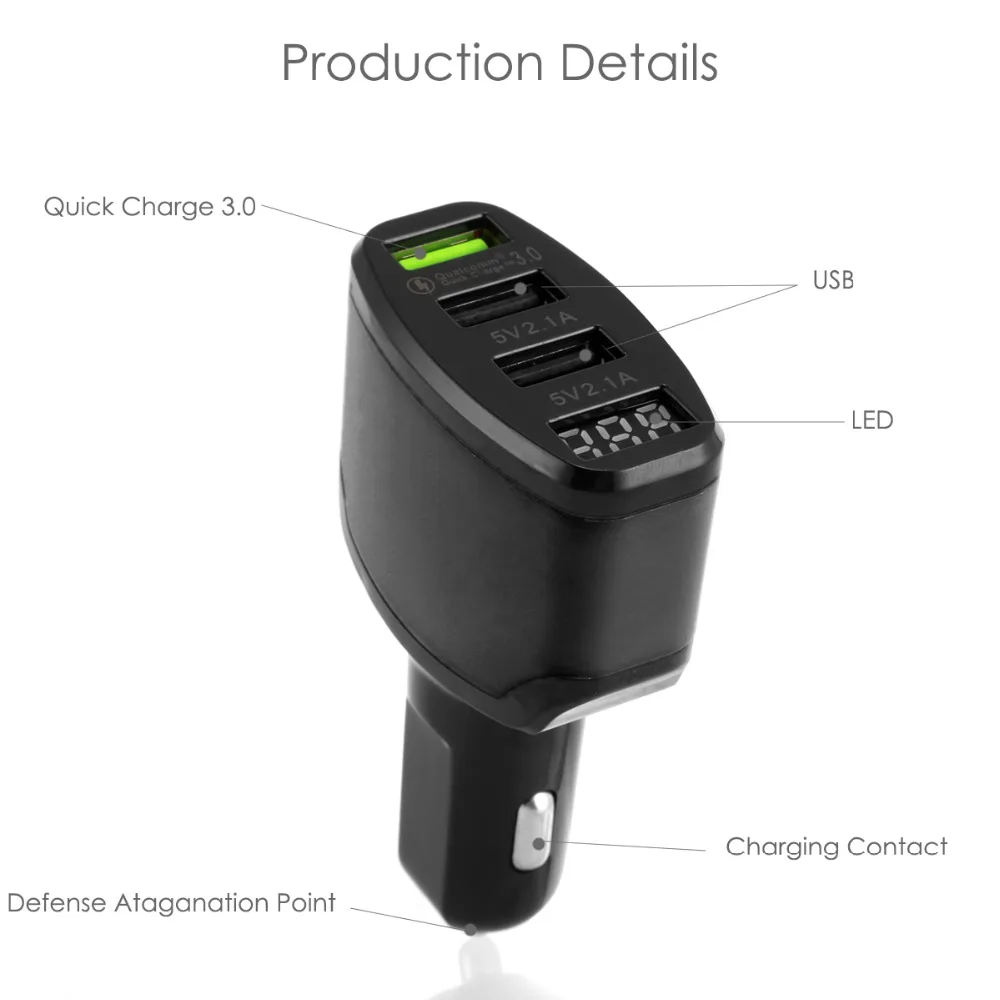 Универсальный Интеллектуальный переходник SOONHUA с 3 портами USB для зарядки в