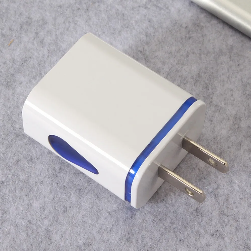 Универсальный 5 в 1,1 А+ 1 а светодиодный настенный адаптер с двумя usb-портами для дома и путешествий, быстрая зарядка, штепсельная вилка стандарта ЕС и США для iphone, samsung, Xiaomi, huawei, J25