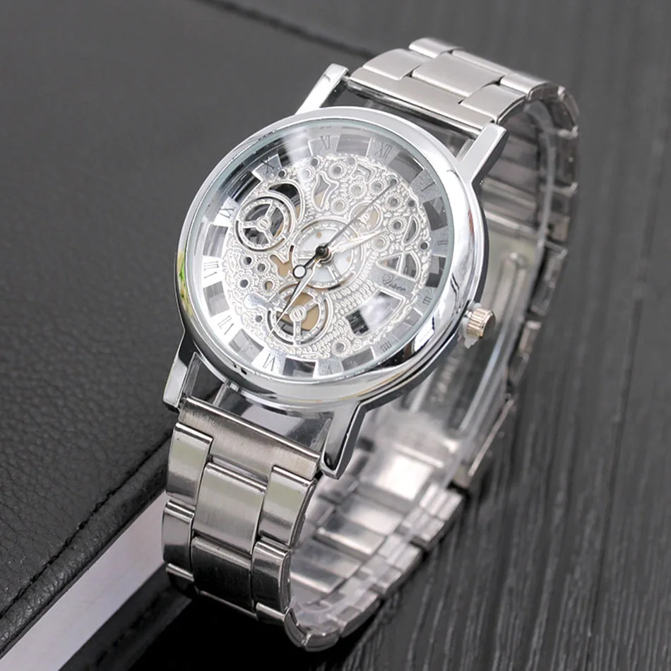 Мужские часы 2018 люксовый бренд montre homme новые золотые серебряные сплав Полые