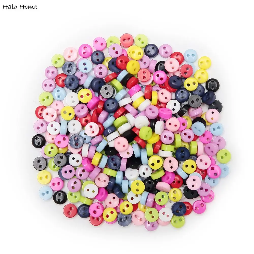 Красочные 100 шт Смешанные 2 отверстия Смола Милая супер Миниатюрный кнопки