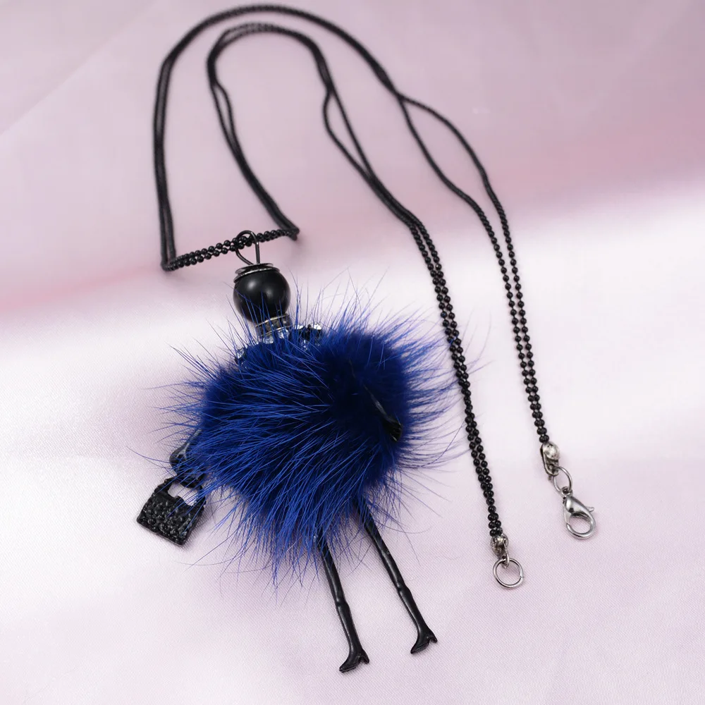 Модное ожерелье с кулоном стразы прекрасное платье милое женское куклой цепочка