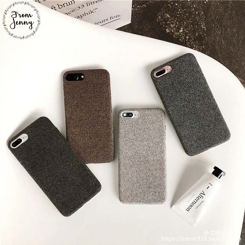 От Jenny тканевый чехол Capas для iPhone 7 7plus 6s 6plus 8 8plus элегантная ткань Осень-Зима мягкий