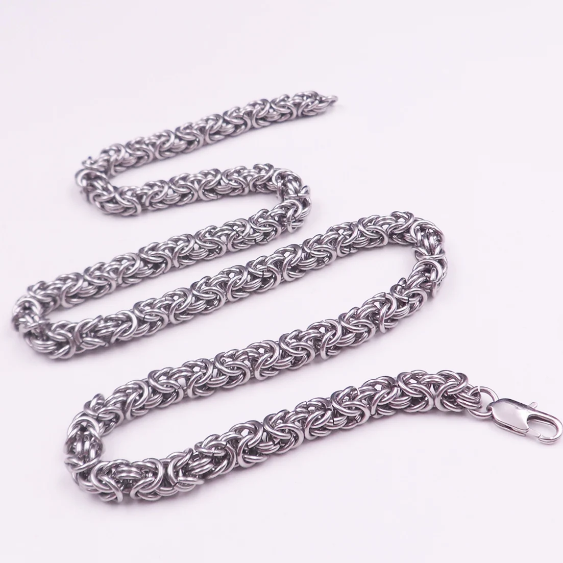 Мужское колье или браслет из нержавеющей стали с круглой византийской цепочкой 6