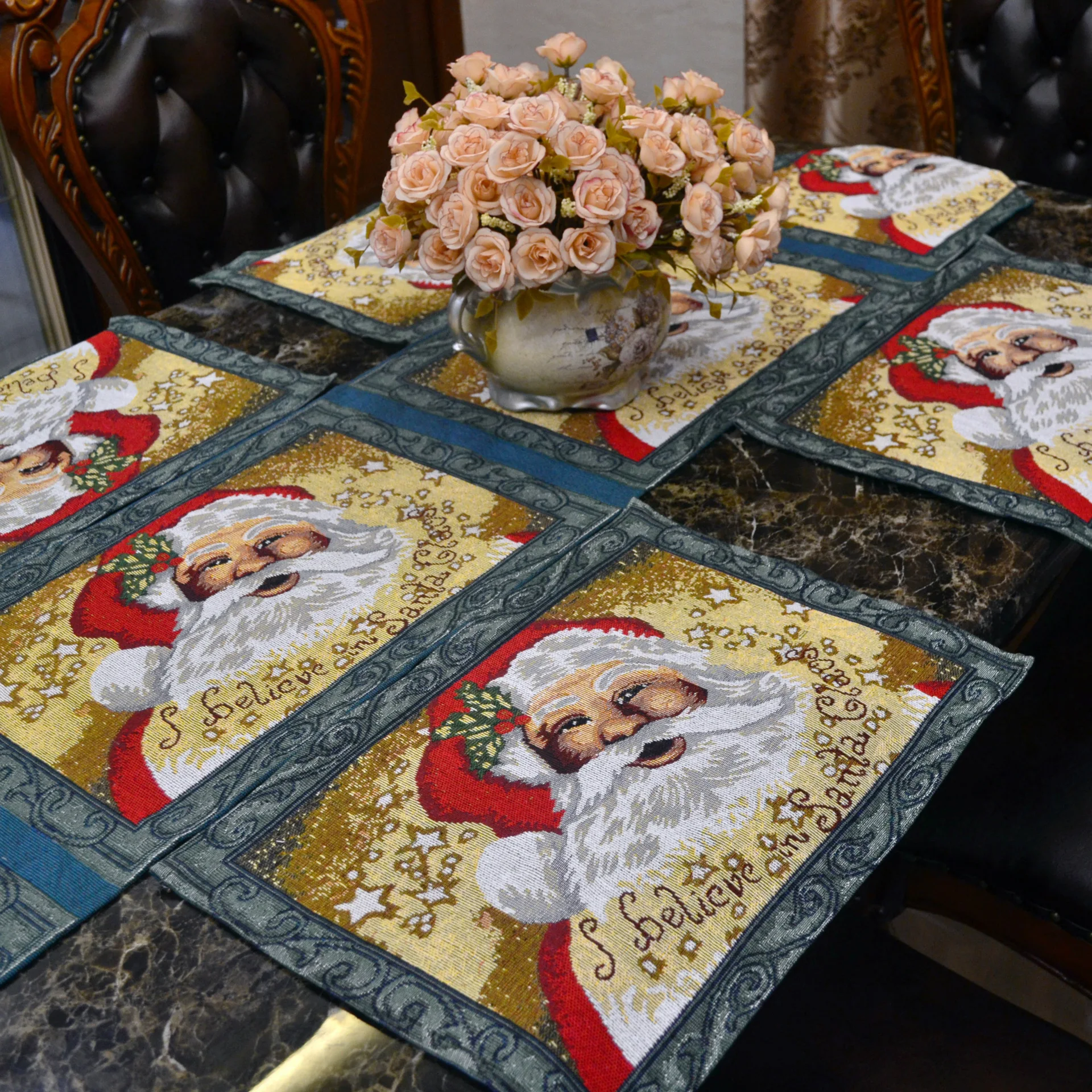 Высококачественная скатерть из полиэстера и хлопка в рождественском стиле|design