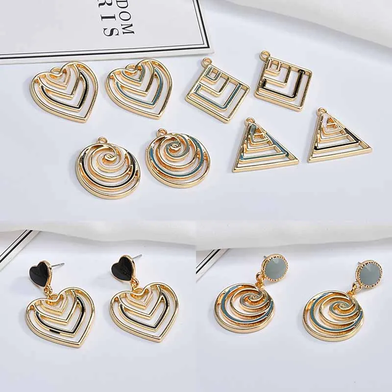 

New arrived 40pcs/lot handmade alloy materials round/hearts shape charms diy jewelry earrings/bracelet pendants accessory