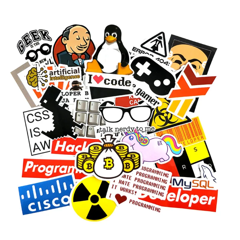 40 шт./компл. Интернет Java JS Php Html облако Docker программирования Язык приложение логотип крутые Стикеры для ноутбука автомобильные стикеры сделай сам