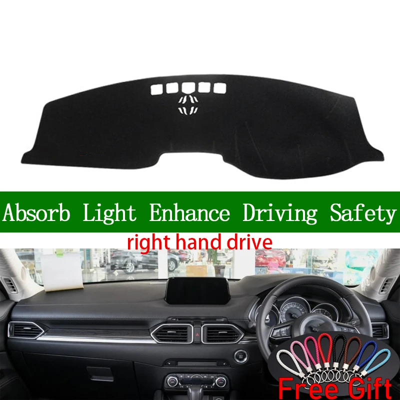 

For mazda cx-5 cx-8 2017 2018 2019 Right Hand Drive Dashboard Cover Car Stickers Sun Shade Dash Mat Carpet Interior Accessories