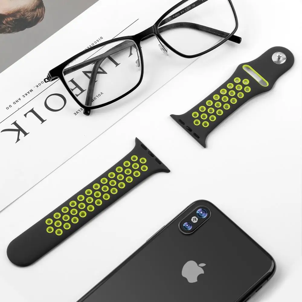 Спортивный ремешок для наручных часов Apple Watch 38 мм 40 мм 42 44 мм браслет для наручных часов Apple Watch, ремешок Ремешок для наручных часов iWatch серии 4/3/2/1 81010