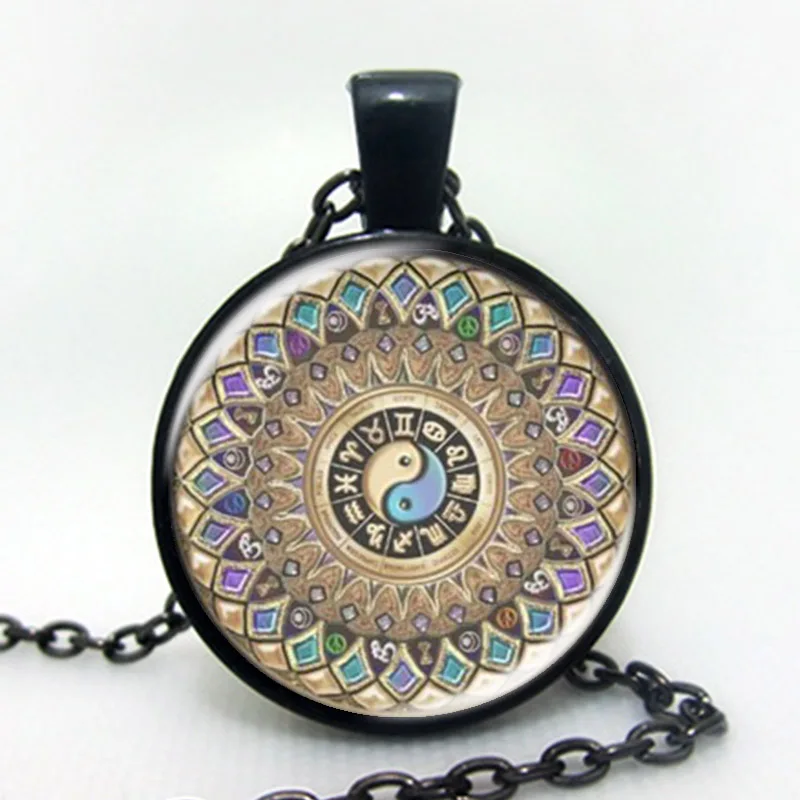 1 шт. модное ювелирное ожерелье с мандалой хной для йоги Инь Ян кулон ом символ