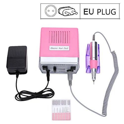 MX288 Pink EU Plug Электрическая дрель 30000 об/мин, машинка для маникюра, дрель для ногтей, дрель для ногтей, Профессиональный аппарат для маникюра, керамическая фреза - Цвет: MX288 Pink EU Plug