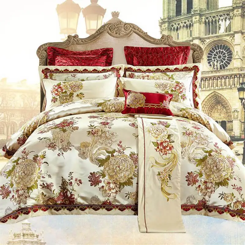 LeRadore Роскошная вышивка постельное белье для свадьбы комплекты постельного белья