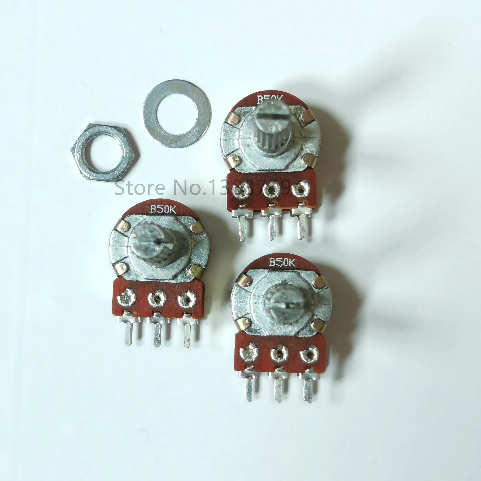 5pcs 16/148 type Stereo channel potentiometer B50K sawtooth shaft length 25MM | Обустройство дома