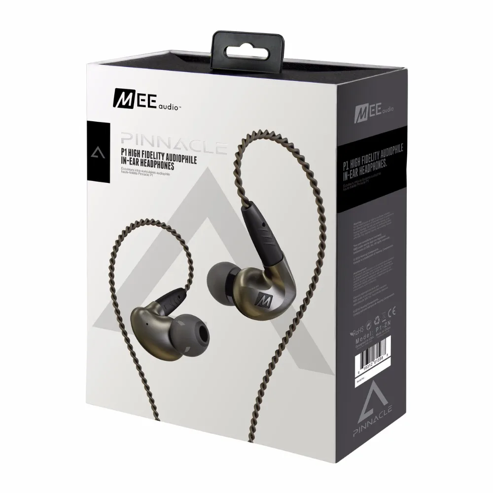 MEE Audio Pinnacle P1 Audiophile Bass HIFI DJ Studio Monitor Music наушники-вкладыши со съемным кабелем VS Pinnacle P2 - Цвет: Black