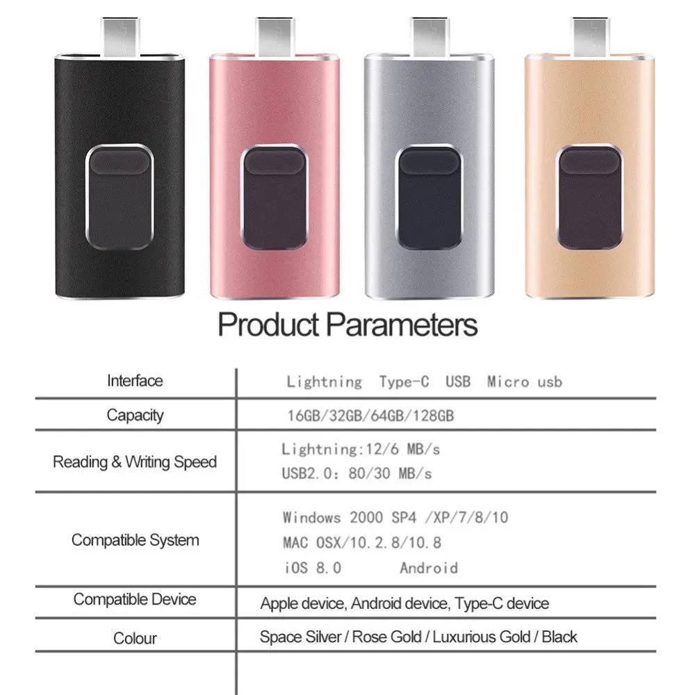 3 0 i флэш накопитель USB карта памяти 4 в 1 для Android/IOS iPhone X XS 7 8 6S PC 32 Гб 64 128 ГБ 256